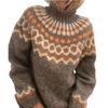 Maglione in maglia stampato a collo alto da donna - Collezione Invernale Europea e Americana