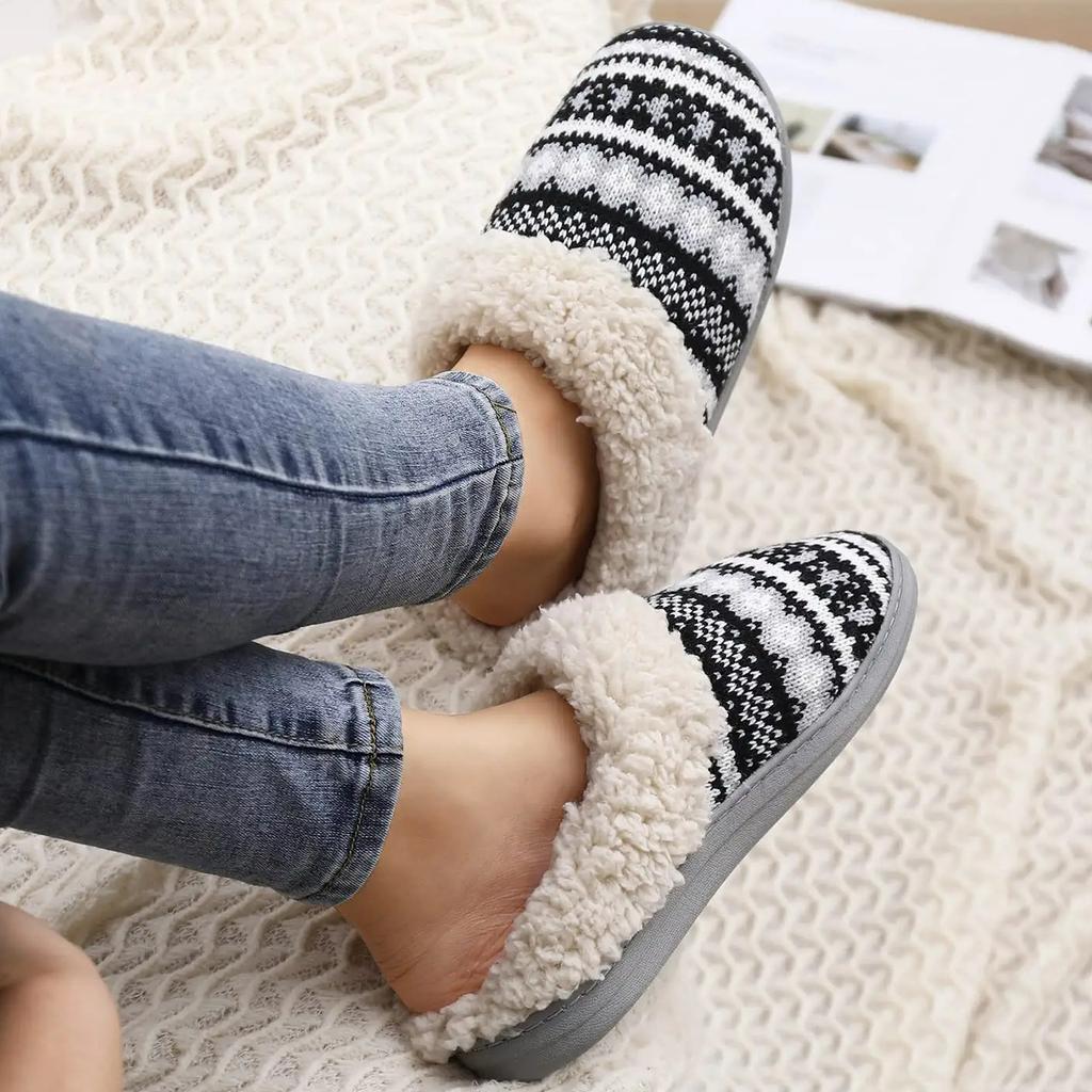 Fashion Shevalues Fluffy Fur House Slippers For Women Men Comfy Winter Plush Slippers With Fleece Lined Non-slip Warm Indoor Home Shoes
