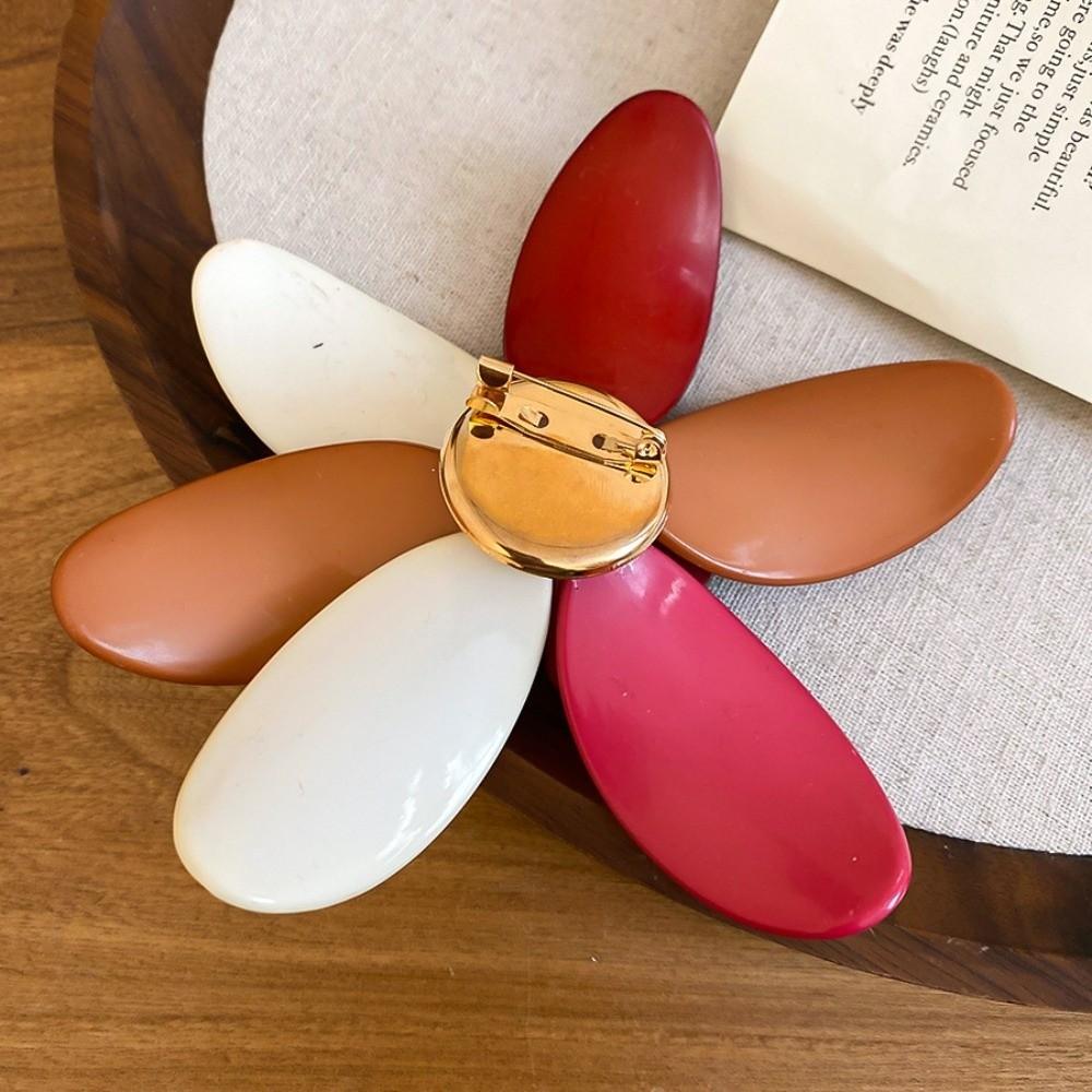 Multi Floral Petal Big Flower Badge Pin Exaggerated Vintage Colors Clothes Pin  Party Favors