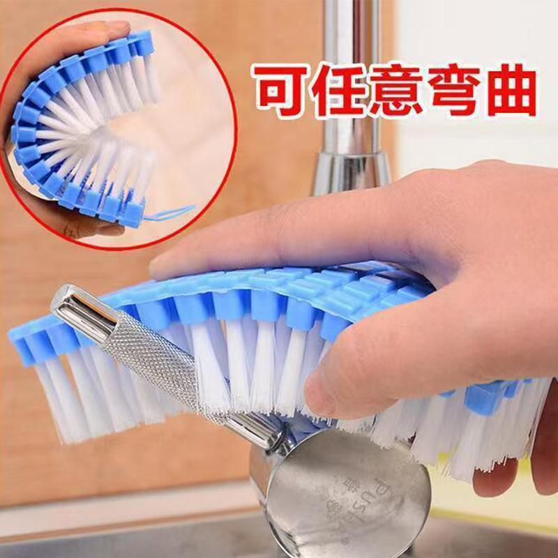 Multi Functional Laundry Brush, Shoe Cleaning Brush Flexible Wall Corner Brush with Soft Bristled Brush Faucet Tile Brush