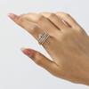 New hot-selling three-color ring, split ring, personalized micro-inlaid zircon pin ring.