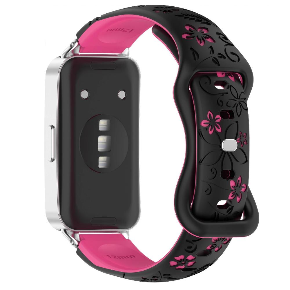 Women Silicone Flower 3D Engraved Strap for Huawei Band 10 9 8 Breathable Comfortable Bracelet Wristband for Huawei Fit4 Fit3 Fit2 Correa Accessories
