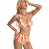 2025 Euro-American Fashion Three-Piece Striped Swimsuit with Cover-Up & Sun Protection