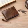 Retro Men's Short Wallet Zipper Pocket Purse Fashion Credit Card Case  Outdoor