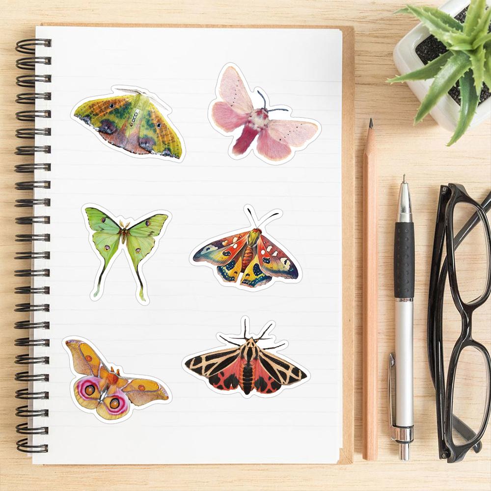 50PCS Beautiful Cartoon Retro Moth Graffiti Sticker Scrapbooking Collage Phone Guitar Skateboard Fun Decorative Sticker