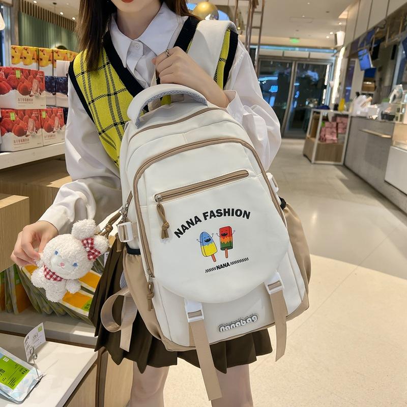 

Школьный рюкзак женский для девочки-подростка, ученицы старшей школы, большой вместимости, рюкзак для студентки, простой дорожный рюкзак, новый хаки
