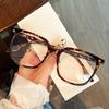 Luo Xin glasses frame male and female large frame black frame transparent polygon retro plain face wide face myopia flat light