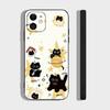Cute Little Cat Phone Case For IPhone 17 Air 16 15 14 13 Pro Max 11 12 Black Silicone Cover