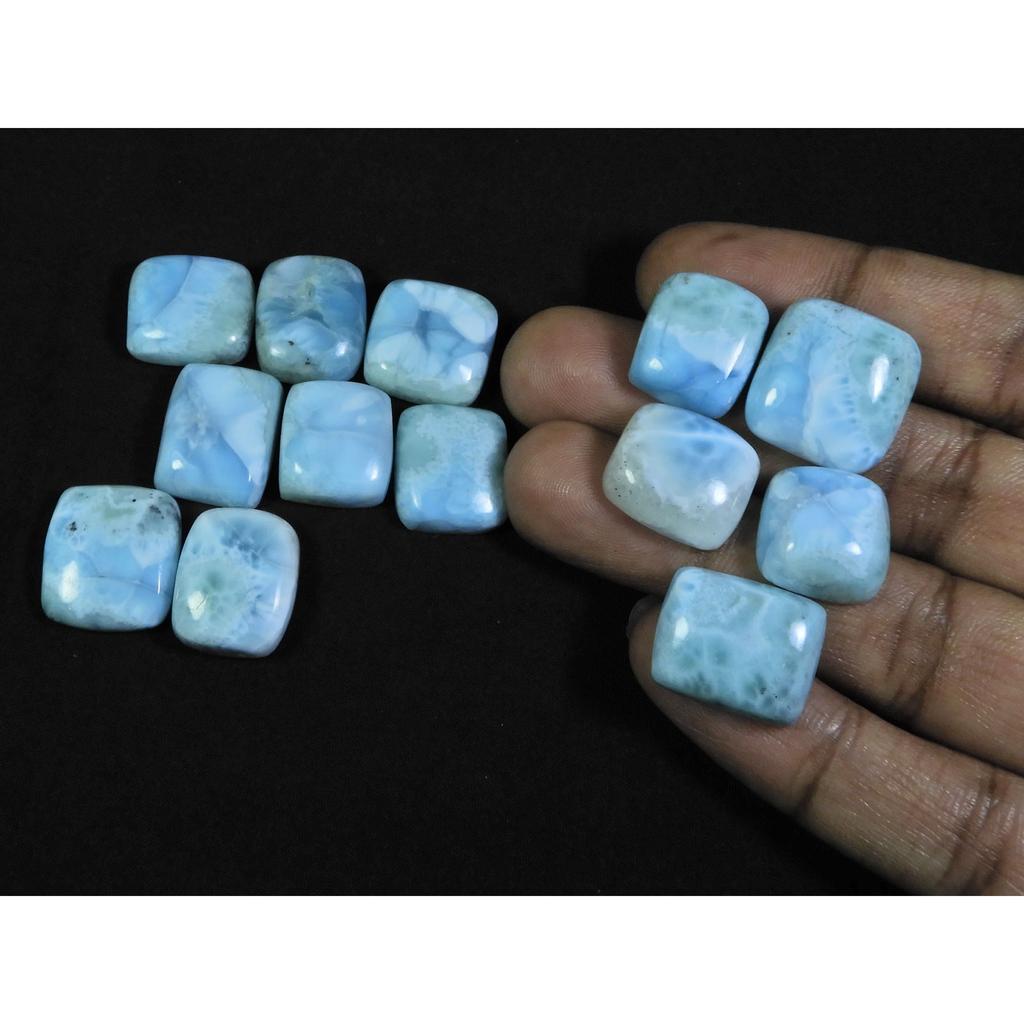 14X15-17X19MM Natural Larimar Pectolite Octagon Cabochon Gemstone 13Pcs Lot C-46