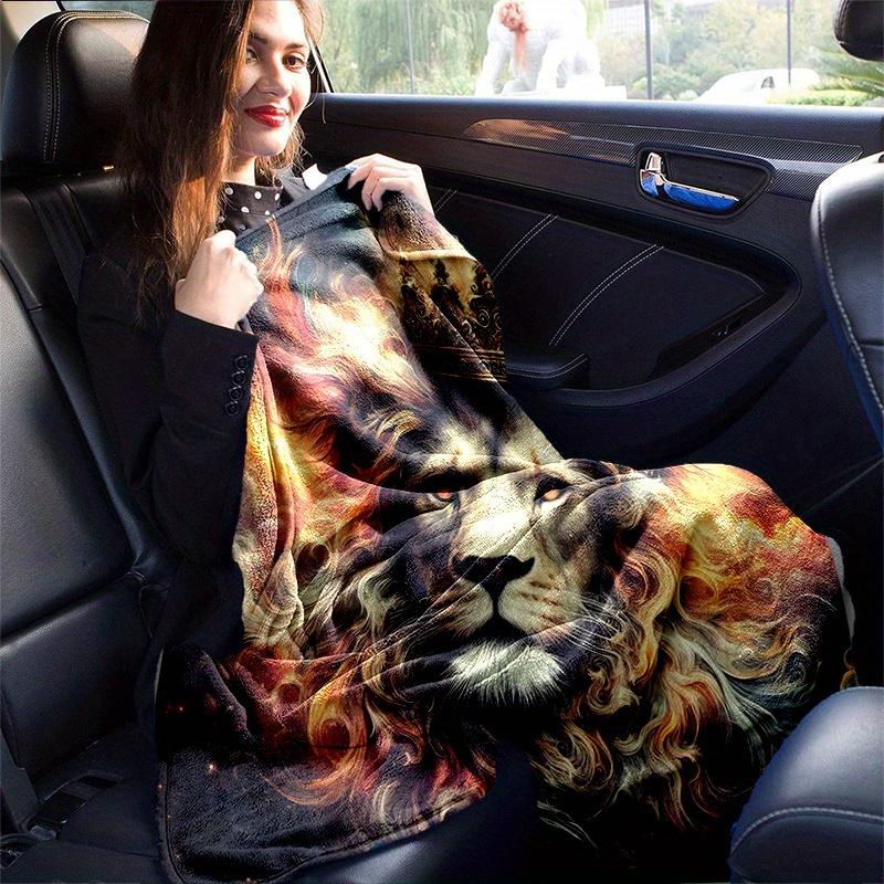 1pc Lion's Crown Amidst Celestial Flames Blanket Seasonal Universal Home Decorative Throw, Living Room, Travel, Camping, Car Blankets