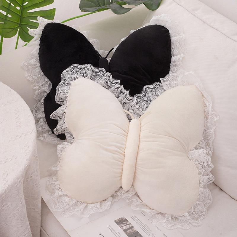 Simulated Lace Butterfly Pillow for Girls' Home Bedroom Sofa Cushion Pillow Sleeping Pillow Ornament