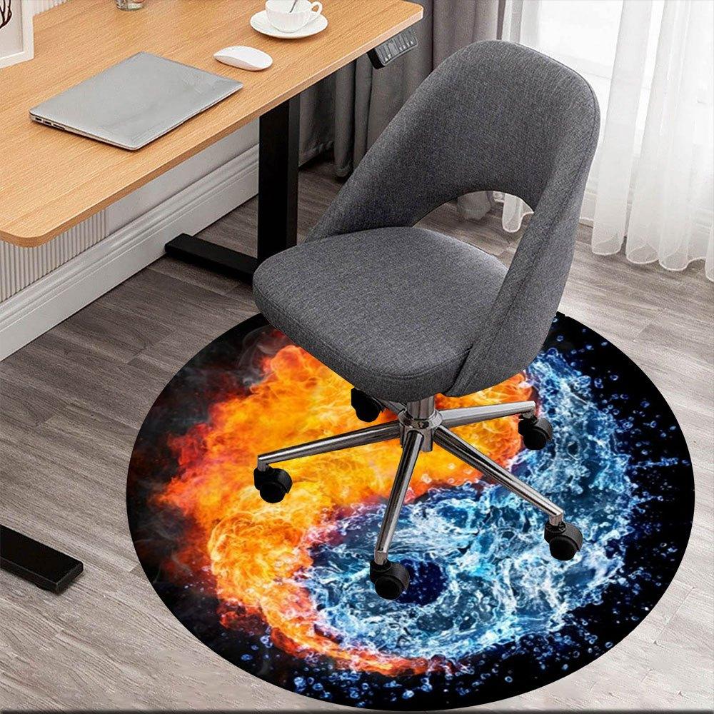 

Flame & Water Yin Yang Symbol Art PrintRound Non-Slip chair mat chair carpet for office Rugs for Office Decor Gift For Valentine s Day Mother s Day Ha 80cm by 80cm