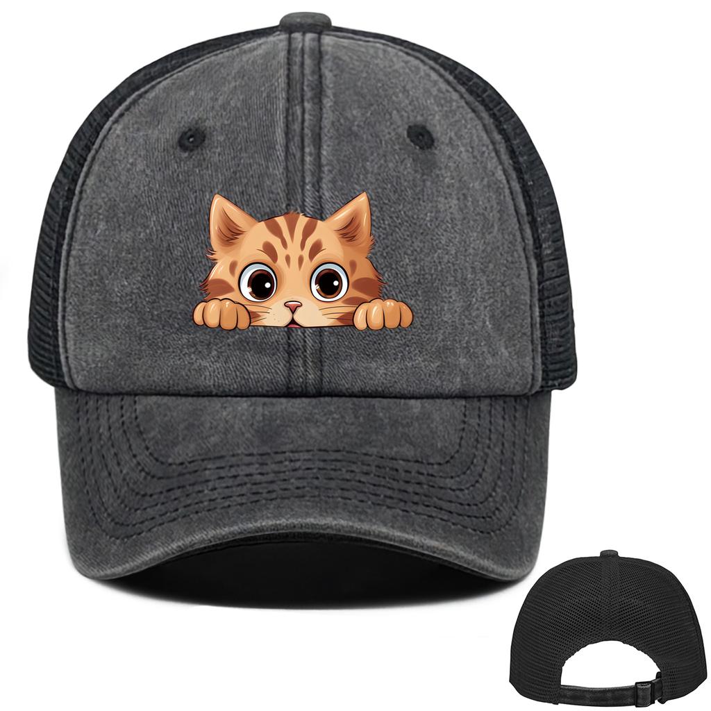 Lovely Cat Snapback Baseball Hat Cute Animals Hats For Woman Breathable Unisex Adjustable Baseball Cap Perfect For Street Style