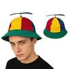 Rainbow Windmill Bamboo Dragonfly Cap Sun Protection Fishermen Cap Summer Beach Cap  Kids Adults