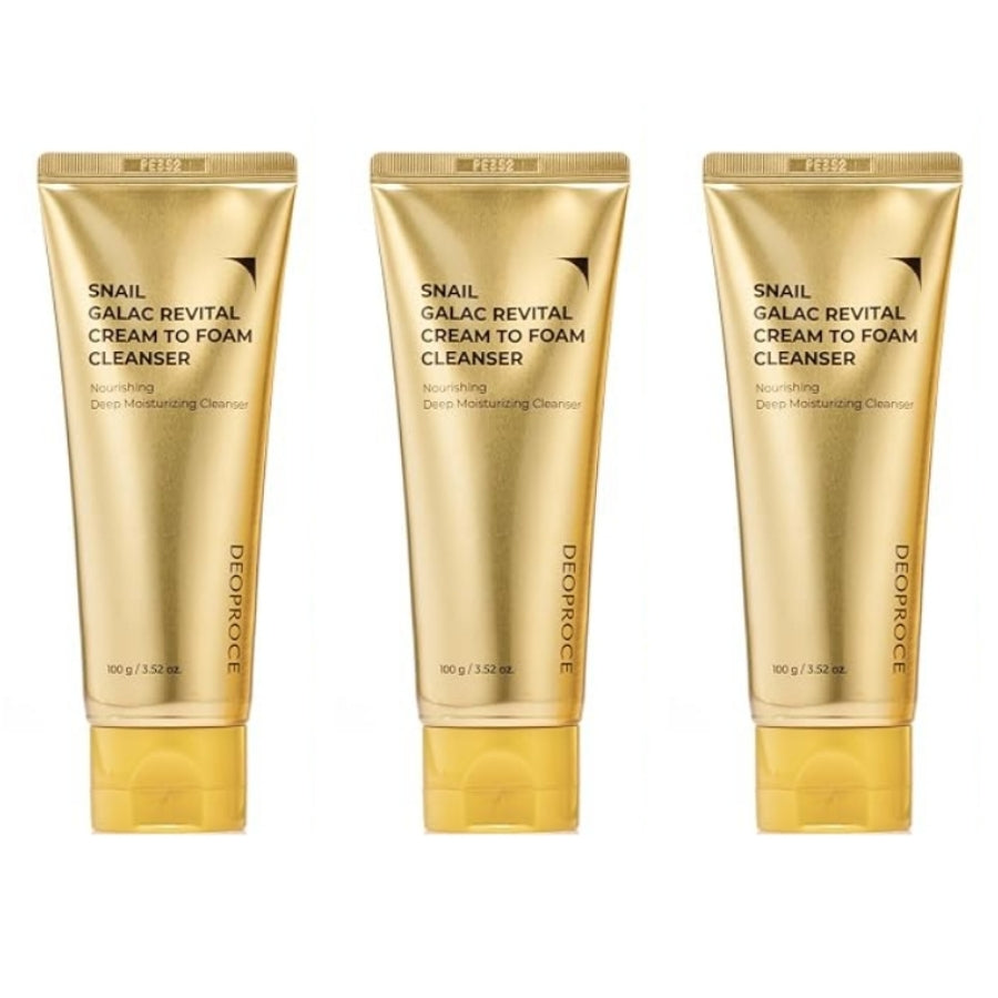 Deoproce Snail Galac Revital Cream To Foam Cleanser 100g*1Pc/2Pcs/3Pcs
