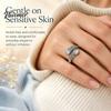 Faux Moonstone Ring Vintage Ring, Waterdrop Fake Gemstone Adjustable Open Healing Stone Band Jewelry for Couple, Women