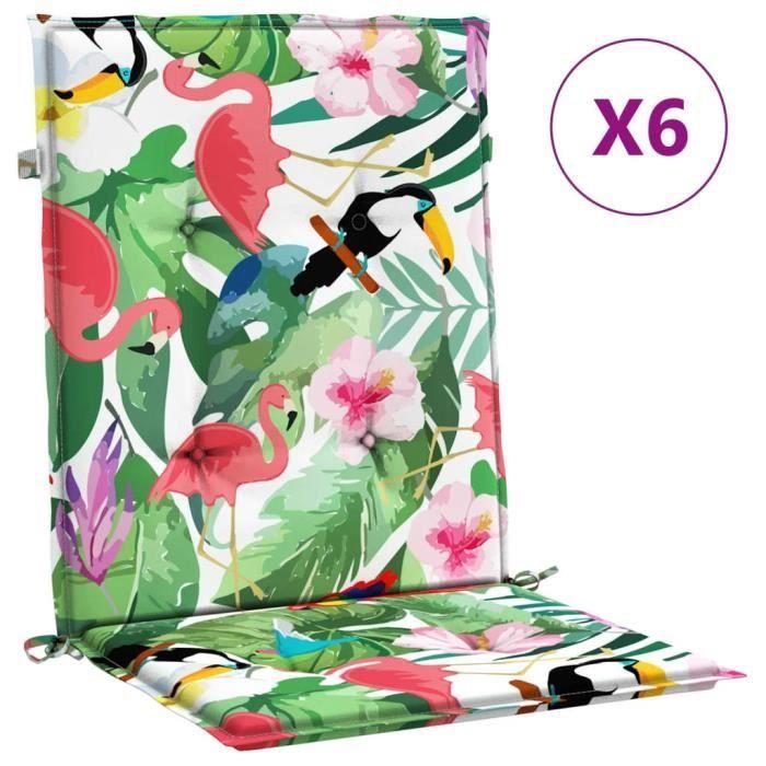 VidaXL Low Back Chair Cushions Set of 6 Multicoloured Fabric 361327