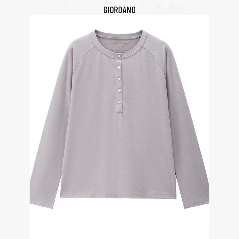 

Women s Henley Neck Loose Long Sleeve T-Shirt XL