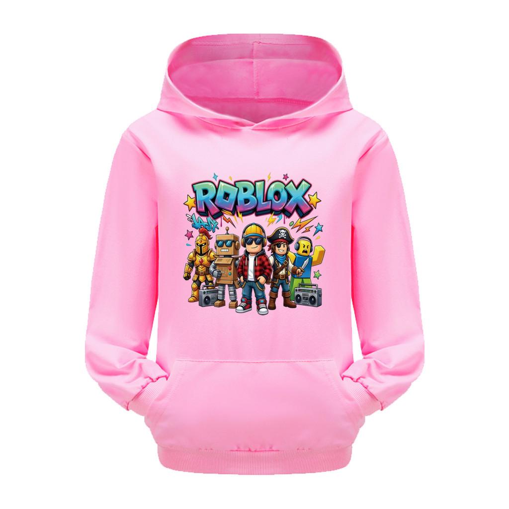 

5574 Детские Мальчики Девочки Roblox Принт Повседневный Карман Длинный Рукав Худи Топ 110cm розовый