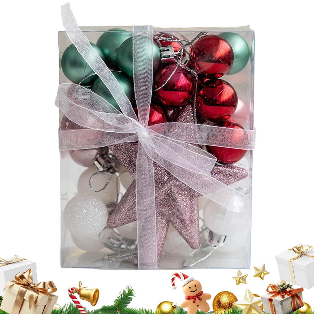 Christmas Balls Ornaments Festive Colored Hangable 30 Pieces Christmas Small Ball Ornaments For Bedroom Balcony Window Door Wall