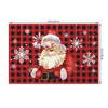 Christmas Placemats Santa Reindeer Sleigh Snowflakes Print Merry Christmas Festive Linen Dining Mats Western Table Holiday Decor