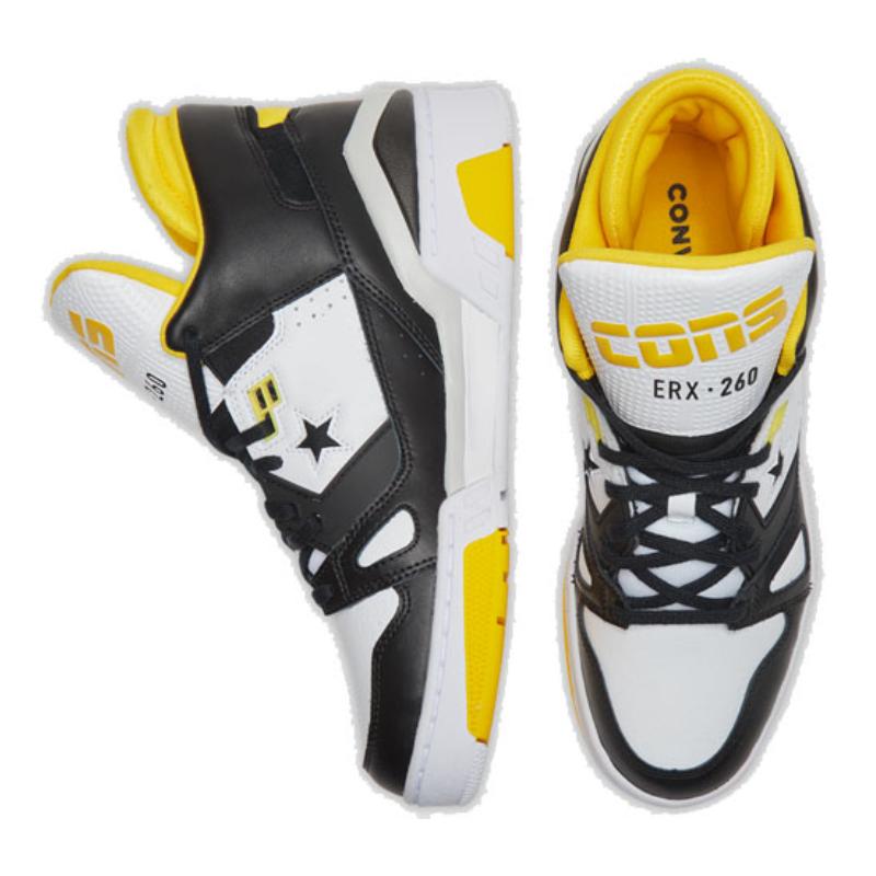 Converse ERX 260 Leather Sporty Comfort Shock-absorbing wrap support Mid-top Vintage basketball shoes Unisex Yellow
