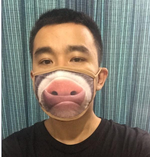 Unisex Funny 3D Printed Doggy Cat Puppy Masks Cute Couple Personality Winter Face Masks Cotton Anti-