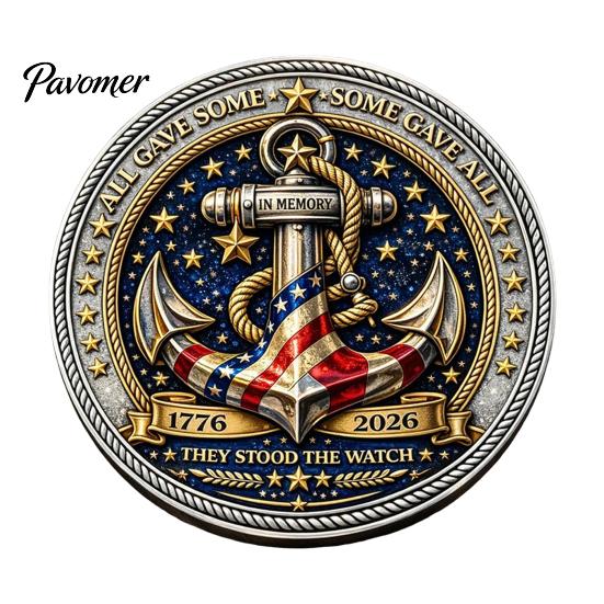 Moneta Souvenir Rotonda Challenge Coin Guardiani del Mare, Stavano di Guardia Moneta da Collezione Incisa su Entrambi i Lati Regalo per Veterano della Marina