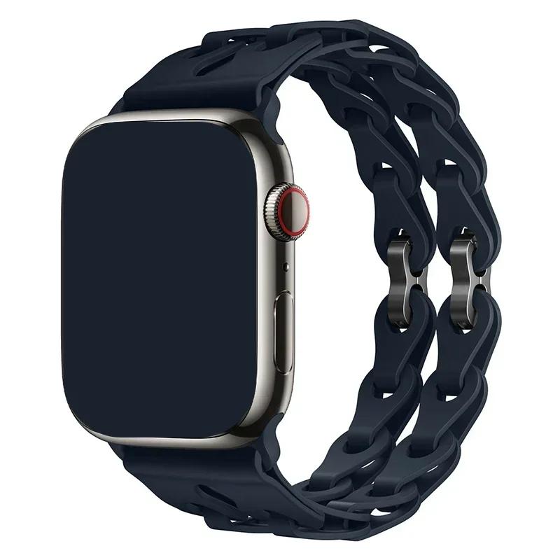 Silicone Strap for Apple Watch Ultra 2 Band 49 44 45 46 42 38 40 41mm Sport Correa Bracelet for Iwatch Series10 9 8 7 6 5 Se 4 3