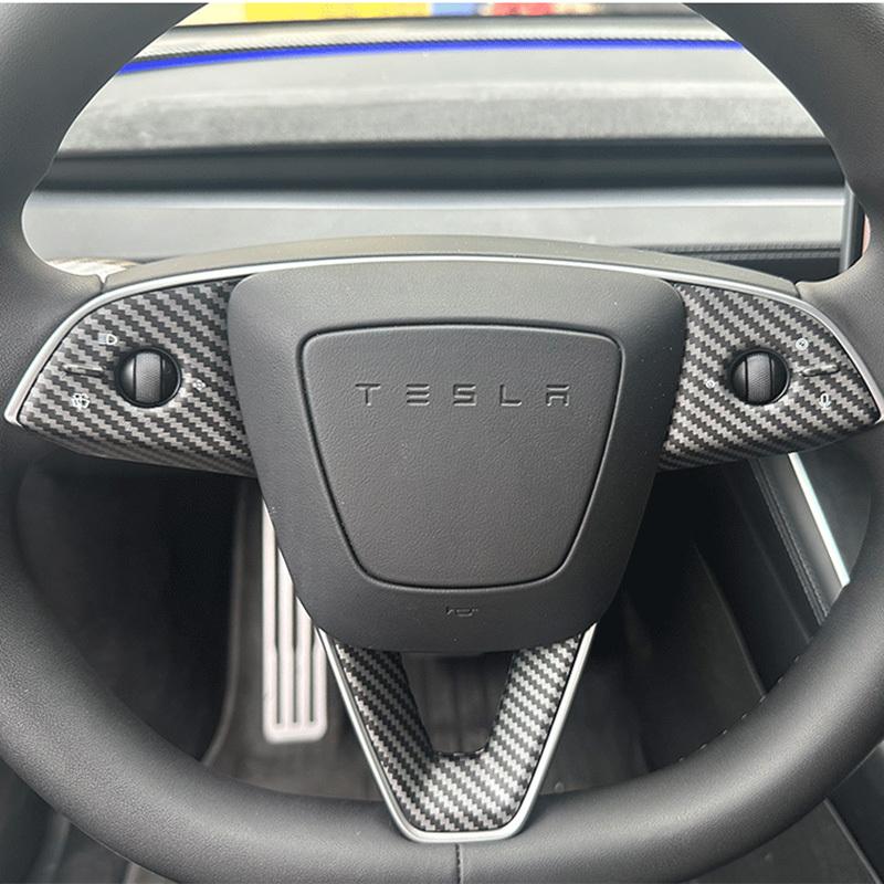 Car Steering Wheel Button Stickers for Tesla Model 3 Highland Model Y Juniper Model YL 2025 Interior Trim Decorative Accessories