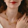 European and American Ins Minimalist Size Ball Pendant Necklace Women's Light Luxury Premium Feeling Plated 18k Gold Waterproof Non-fading Collarbone