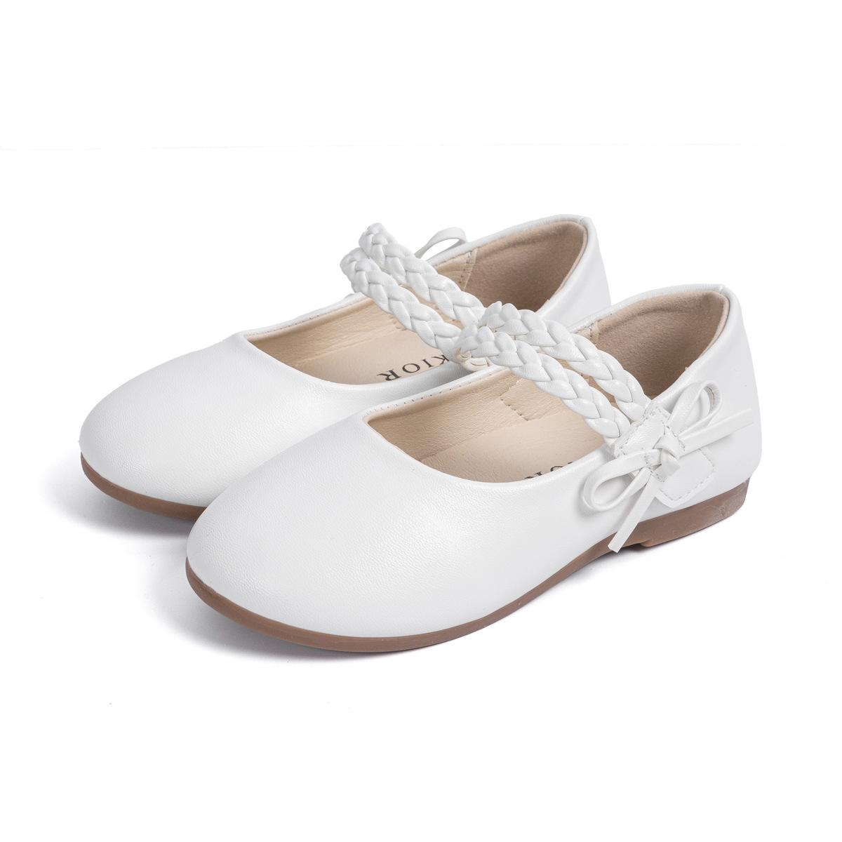 

Детские туфли для девочек, модельные туфли из искусственной кожи, туфли принцессы для свадебной вечеринки, школьные туфли на низком каблуке, балетки для маленьких и больших детей 30 белый