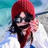 Bohemian Style Crochet Knitted Hat Hollow Out Weave Cap Sweet Knit Cap  Outdoor