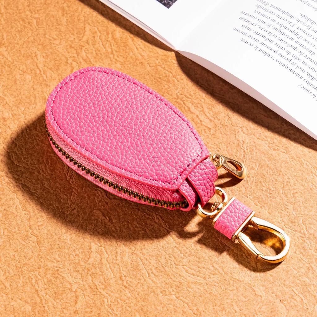 Portable Waterproof Car Key Bag Auto Universal Solid Color PU Leather Case Zipper Multi-function Coin Purse Key Protective Cover