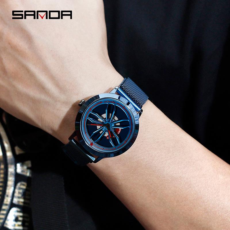 Sanda Men's Korean-Style Fashion Watch with Milanese Mesh Band - Waterproof Quartz