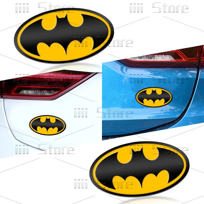 Universal 3D Chrome Metal Bat Symbol Emblem Car Styling Side Badge Tail Badge Auto Body Sticker Auto Exterior Accessories