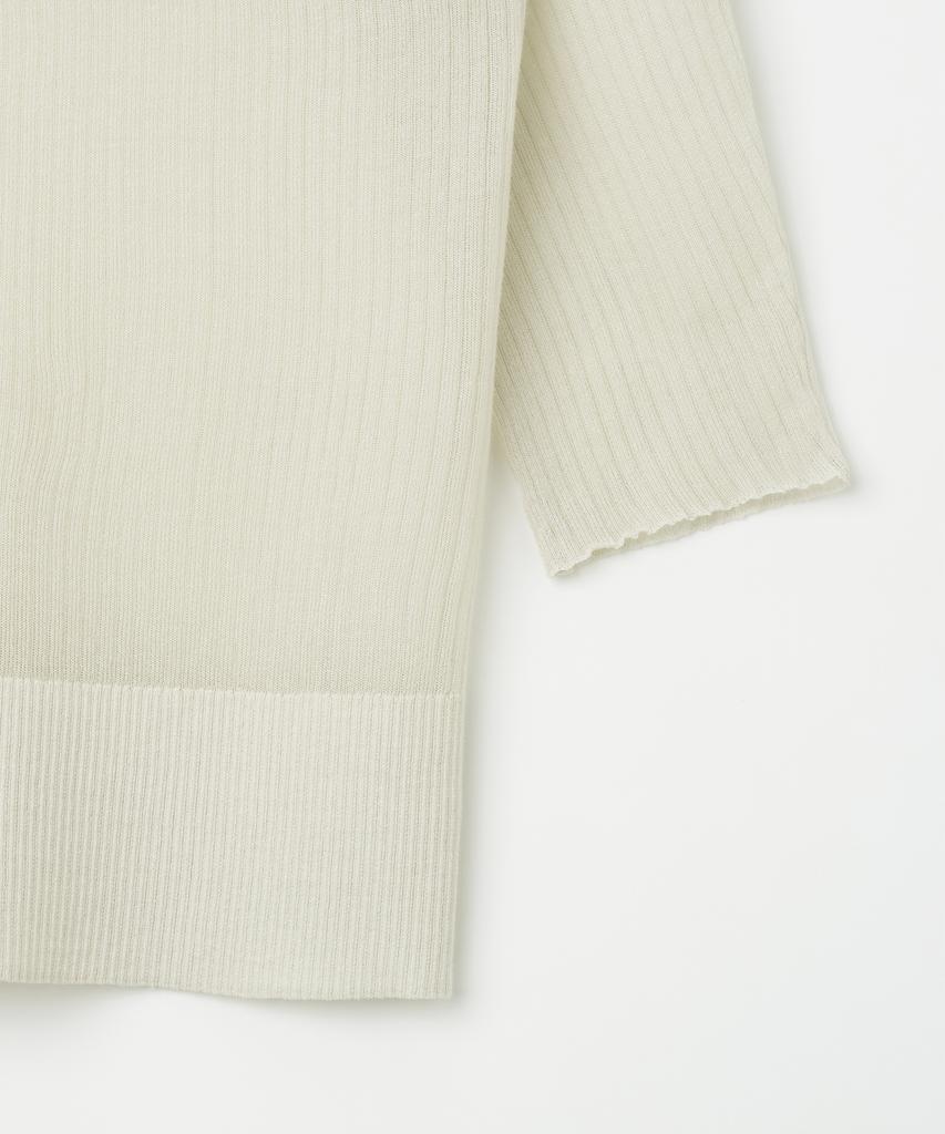 MILLO WOMEN Sheer 3/4 Sleeve Knit Top [Ash Beige]