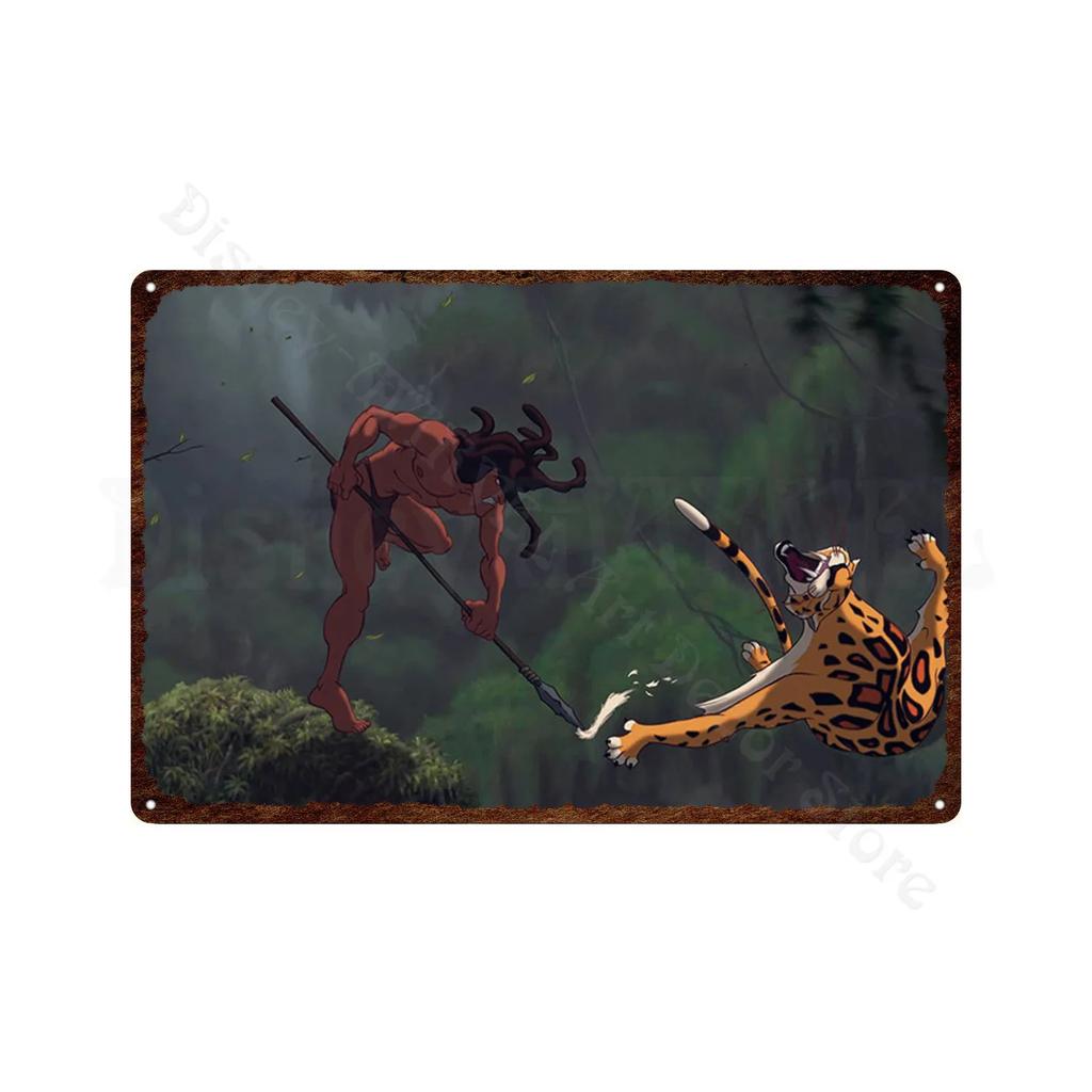 Tarzan Metal Poster Classic Animated Films Vintage Tin Sign Plate Metal Plaque Wall Art Stickers For Room Decor