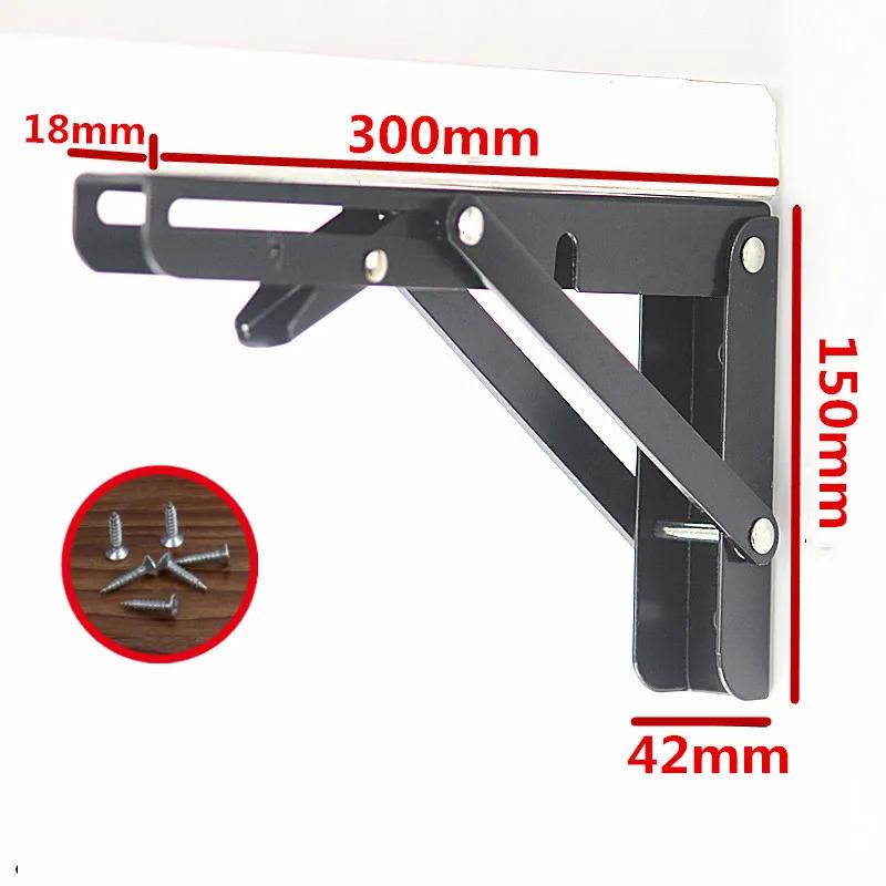 2 STÜCKE 8-20 Zoll Schwarz Dreieck Klappwinkel Halterung Schwere Unterstützung Verstellbare Wandregale Montiert Tischregale Home Hardware