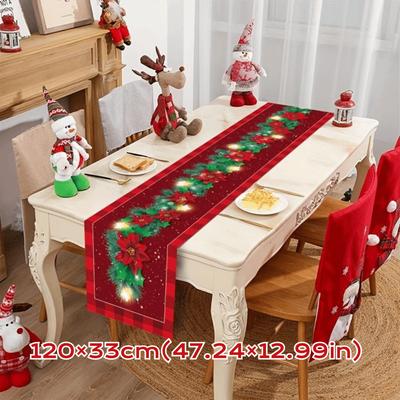 Neu Neues Jahr Weihnachten Tischläufer Navidad Geschenk Xmas Party Weihnachts-Tischflagge Flagge Abdeckung Tischdecke Zuhause Tischdeko