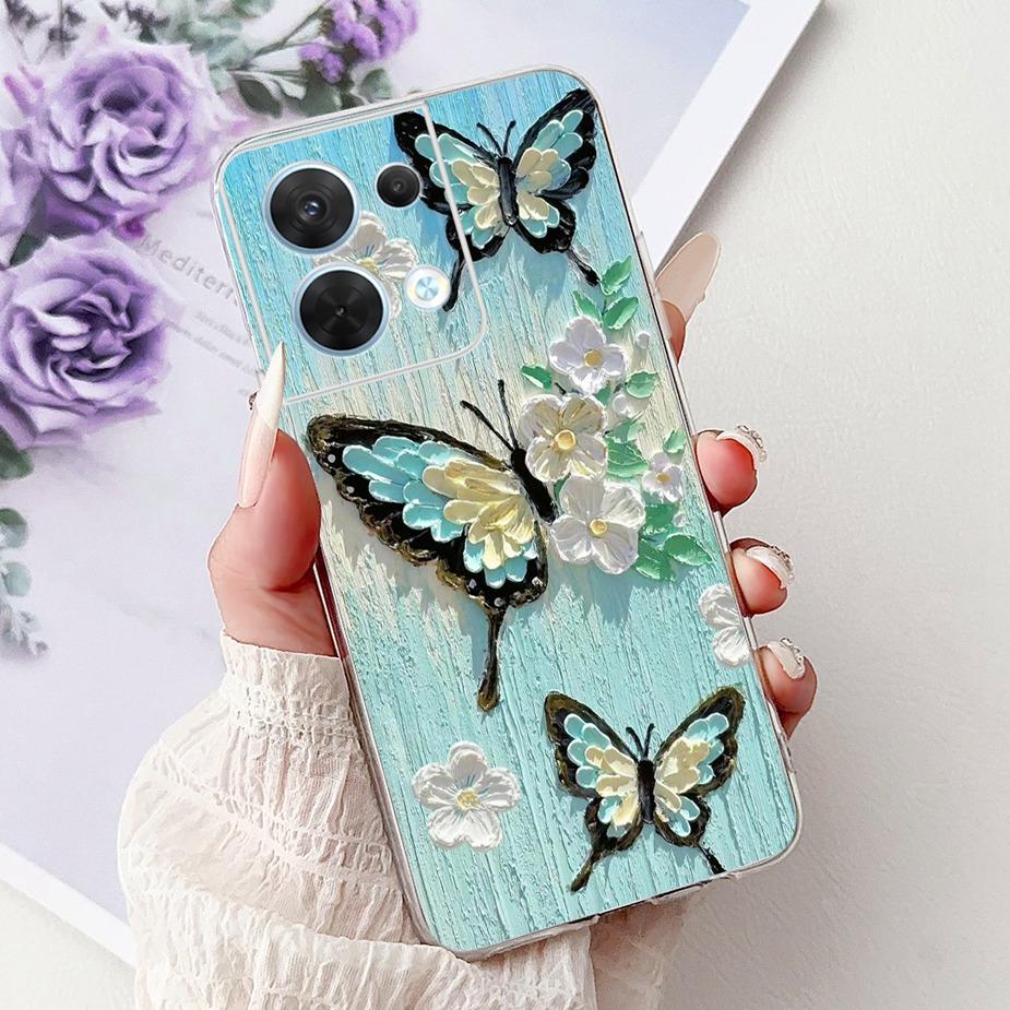 For Oppo Reno8 Pro 5G Case CPH2357 Cool Design Fashion Painted Cover Soft Silicone Phone Case For Oppo Reno 8 Pro Reno8 5G Shell