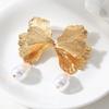Exaggerated Leaf Pearl Pendant Floral Earrings