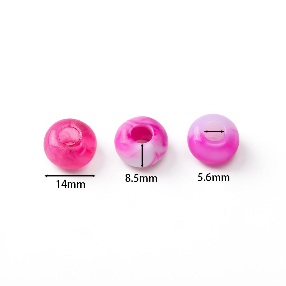 20pcs Acrylic Mixed Color Big Holes Beads Round Spacer Loose Beads for DIY Necklace Bracelet Earring Jewelry Making Accessories