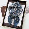 New Elegant Orchid Print Shawl Square Scarf for Women Soft Satin Neckerchief Female Hair Bands Ribbon Headband Bandana