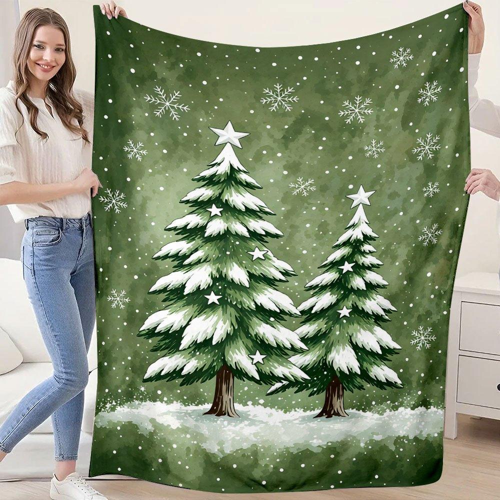 1pc Christmas Decoration + Practical Throw Blanket: Can Be Used as a Sofa Blanket, Nap Blanket, or Air-conditioning Blanket for Daily Use. During Chri