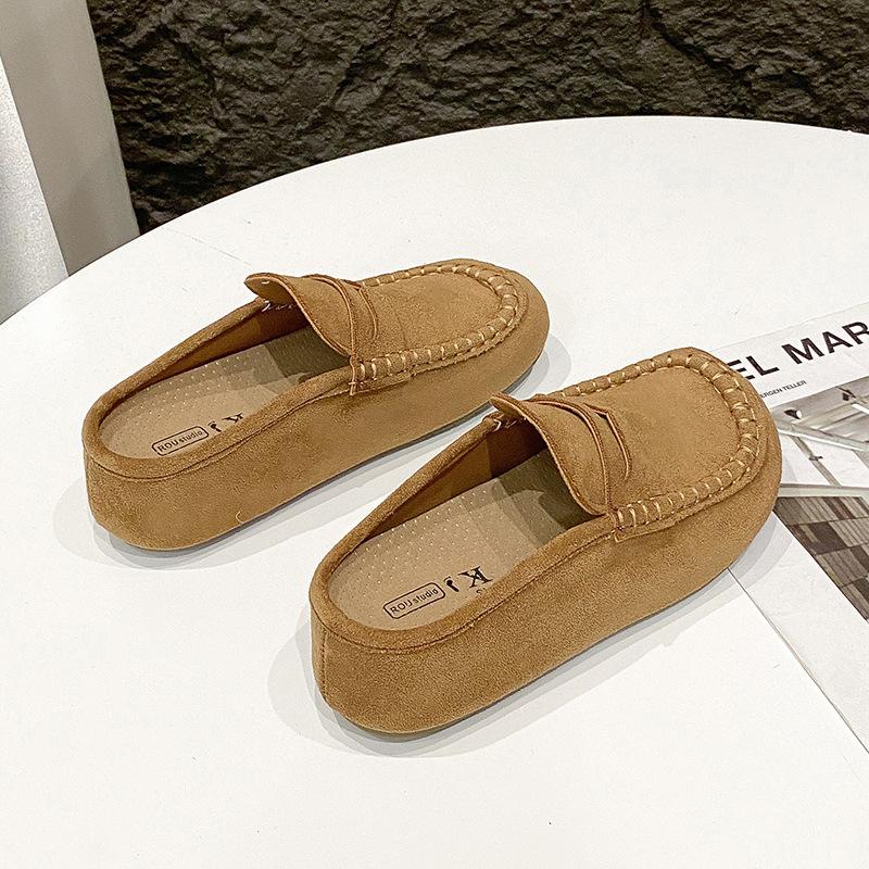 New One-pedal Lazy Bag Head Half Slippers Anti-velvet Casual Versatile Fashion Outdoor Commuter Slippers