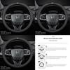 Leather Car Steering Wheel Cover Anti Slip Rubber Inner Ring For Honda Civic Fit Jazz Accord Pilot CRV Odyssey Passport City HRV