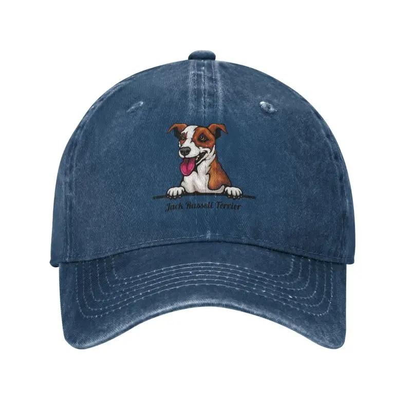 Custom Fashion Cotton Peeking Dog Jack Russell Terrier Baseball Cap Women Unisex Adjustable Adult Dad Hat Spring