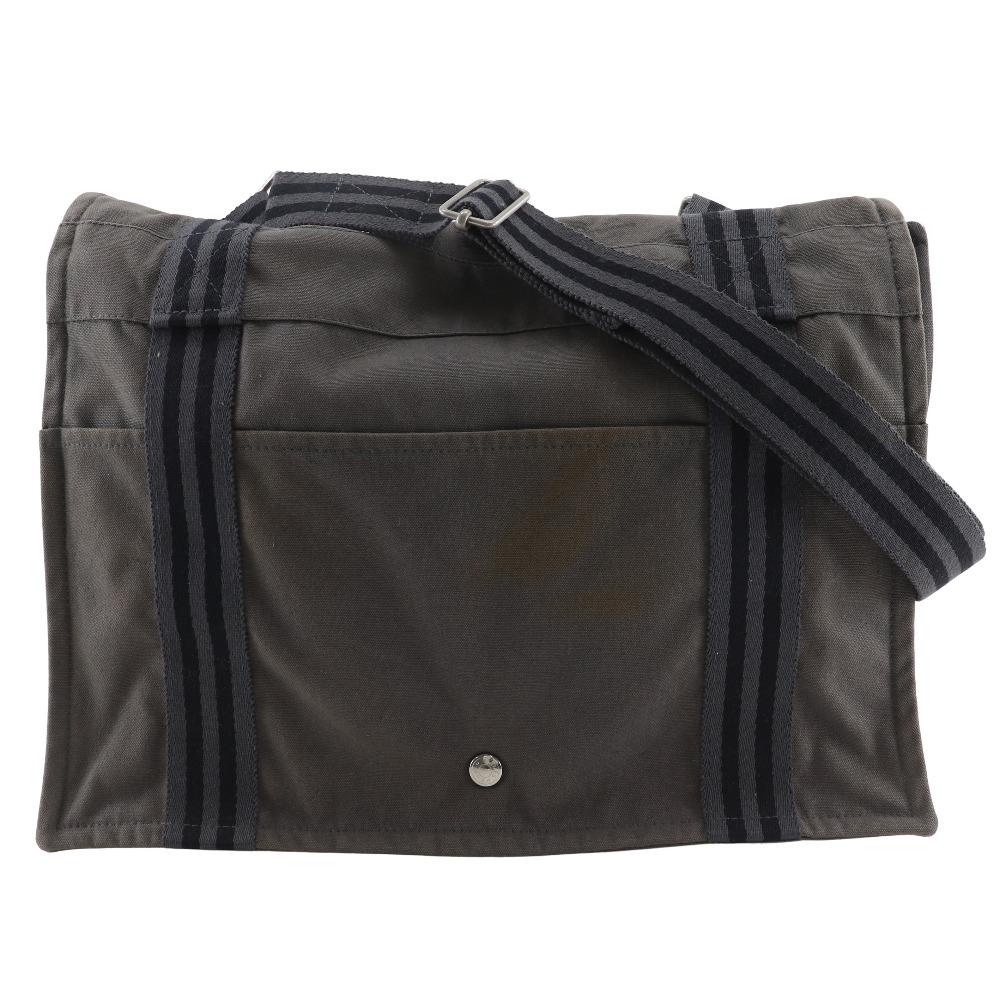 

HERMES Fourre Tout Basses MM Shoulder Bag gray Cotton canvas unisex Used