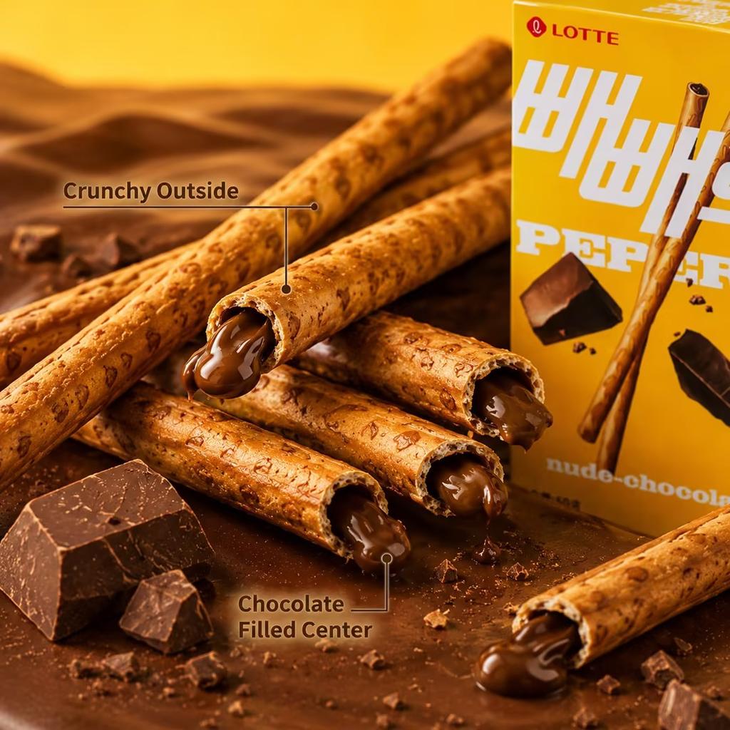 Lotte Pepero Biscotti Bastoncini Ripieni al Cioccolato 45g